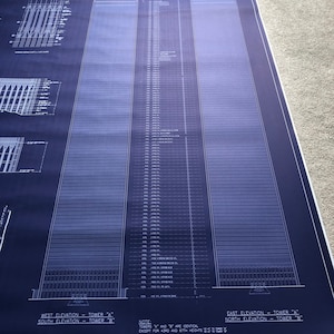 World Trade Centre Architectural Drawings. Various details of the Twin Towers. Highly Detailed. A0 size