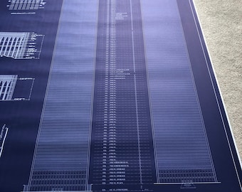 Disegni architettonici del World Trade Center. Vari dettagli delle Torri Gemelle. Altamente dettagliato. Formato A0