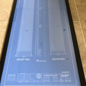 World Trade Centre Center Twin Towers New York City Blueprints. 100 x 50cm Prints. Highly Detailed.