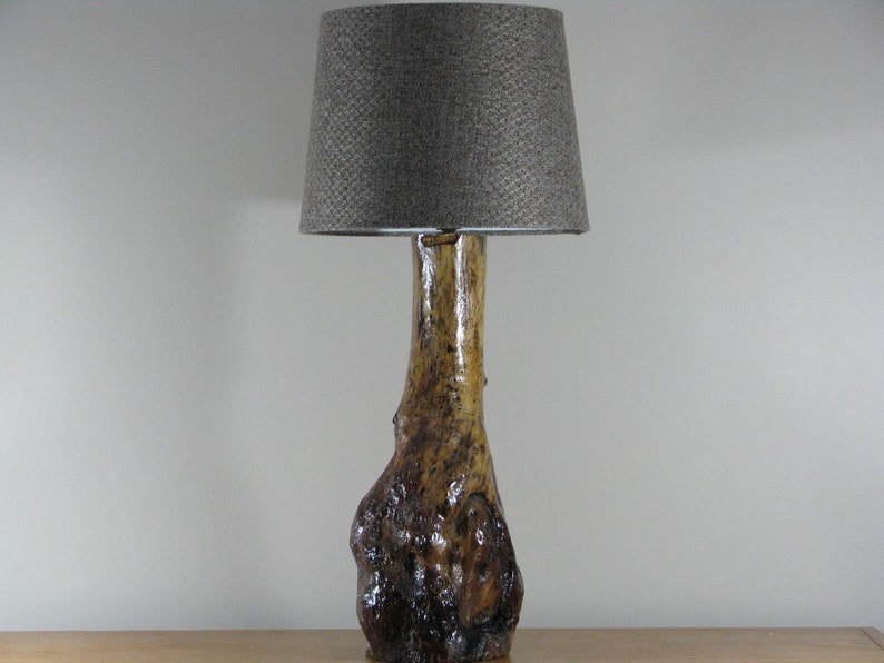 natural wood lamp base