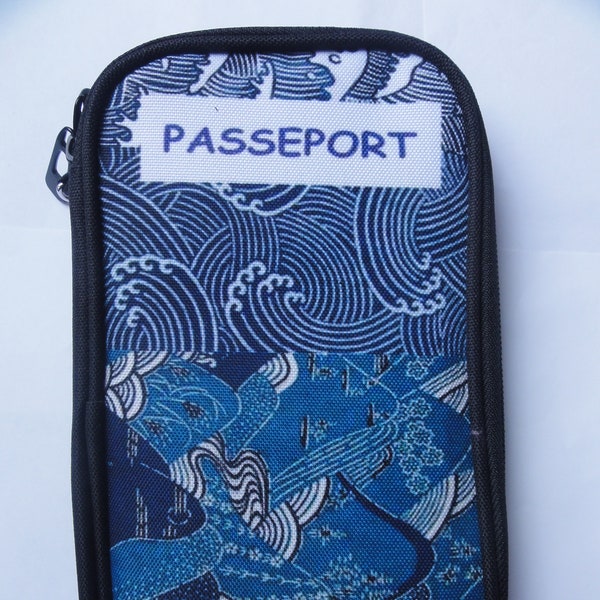 Pochette Passeport Famille - Portefeuille de voyage plusieurs passeports / Etui papiers de voyage / imprimé japonais