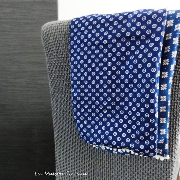 Foulard Femme en tissu Bleu imprimé / Écharpe légère Bleu imprimé