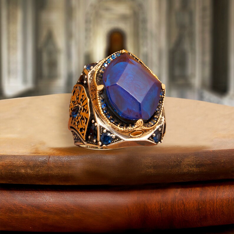 Mens Amber Ring Sterling Silver Large Amber Ring 925 Silver Yellow Stone Ring Elegant Men Band,Husband Gift Yellow Green Red Amber Ring