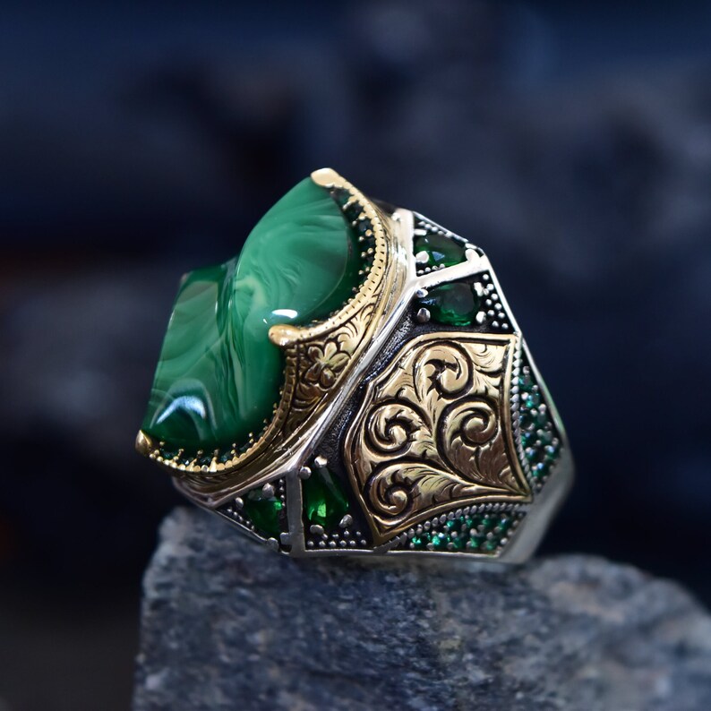 Mens Amber Ring Sterling Silver Large Amber Ring Yellow Etsy