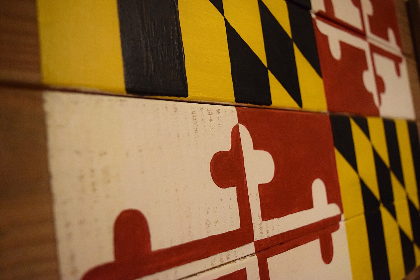 Handpainted Maryland Flag on Reclaimed Wood Etsy