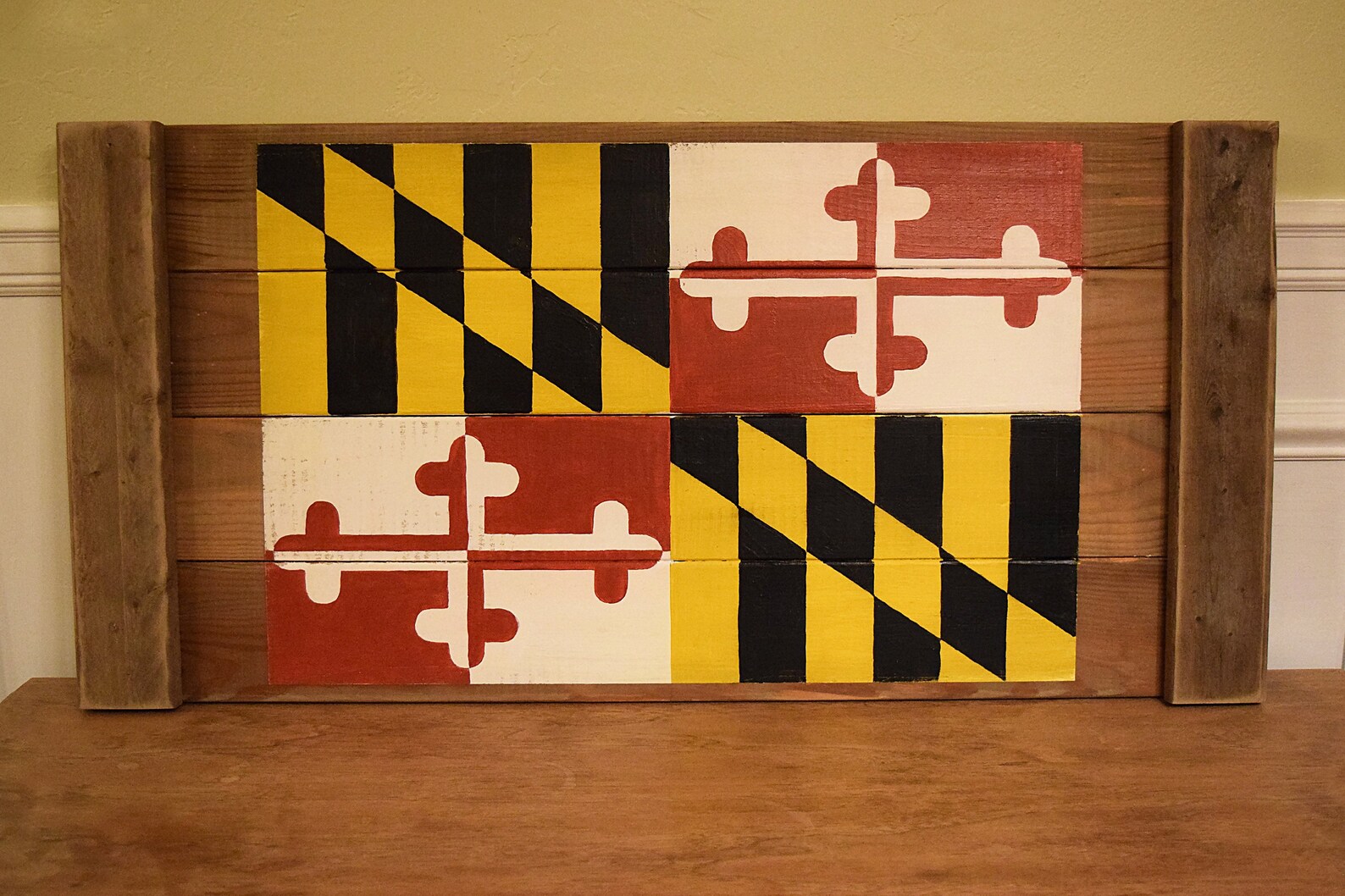 Handpainted Maryland Flag on Reclaimed Wood Etsy