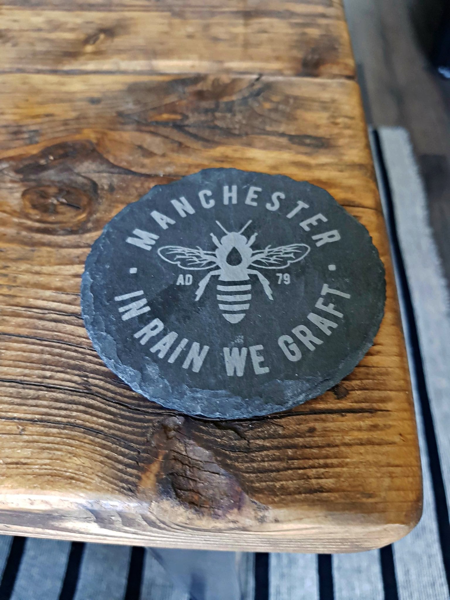 Manchester Bee Pack of 4 Slate Coasters 