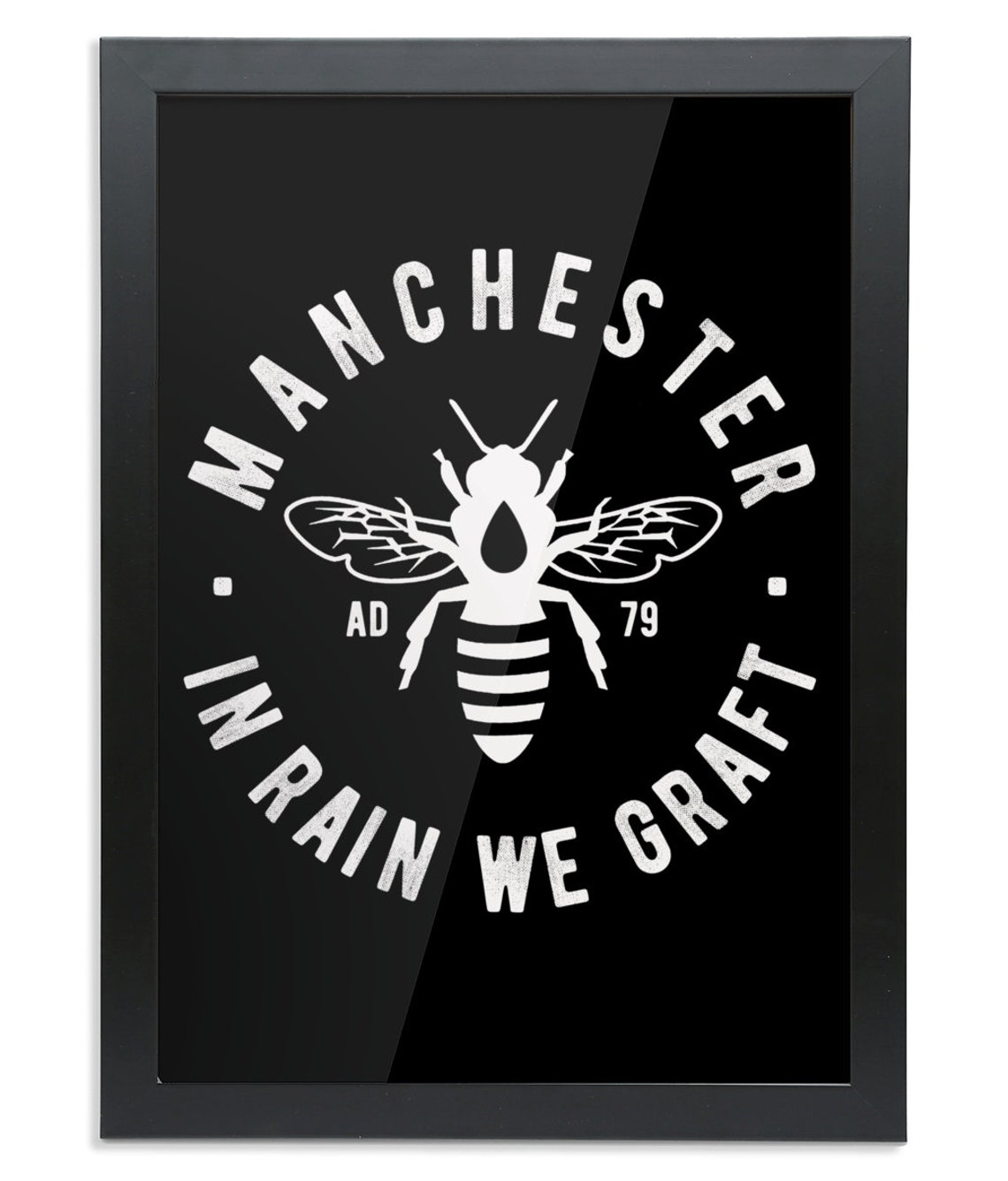 Manchester Bee Portrait Wall Art Print Etsy UK