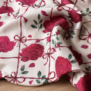 Burgundy Rose Fabric Cotton Drapery Upholstery Fabric By The Yard Yelllow Fabric by meter Pillows Upholstery Quilting fabric Choose the Cuts