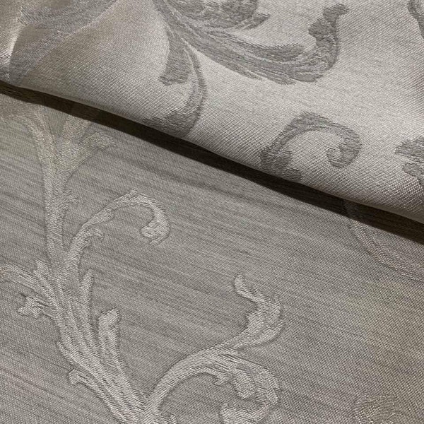 Gray Beige Damask Fabric by the yard Fabric by meter Quilting fabric Choose the Cuts Home Decor Curtains for livingroom Curtains for bedroom