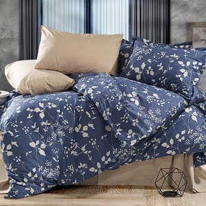 Dunkelblauer Bettbezug mit Kissenbezügen Geschenk für die Familie Bettwäsche Set Blau Herren Bettwäsche Set Rot Quilt Cover Single Voll Zwilling Doppel Königin König