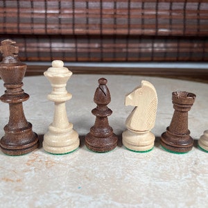 Tournament Size wooden chess pieces Chessmen Weighted, Quality 3.75 Inch King