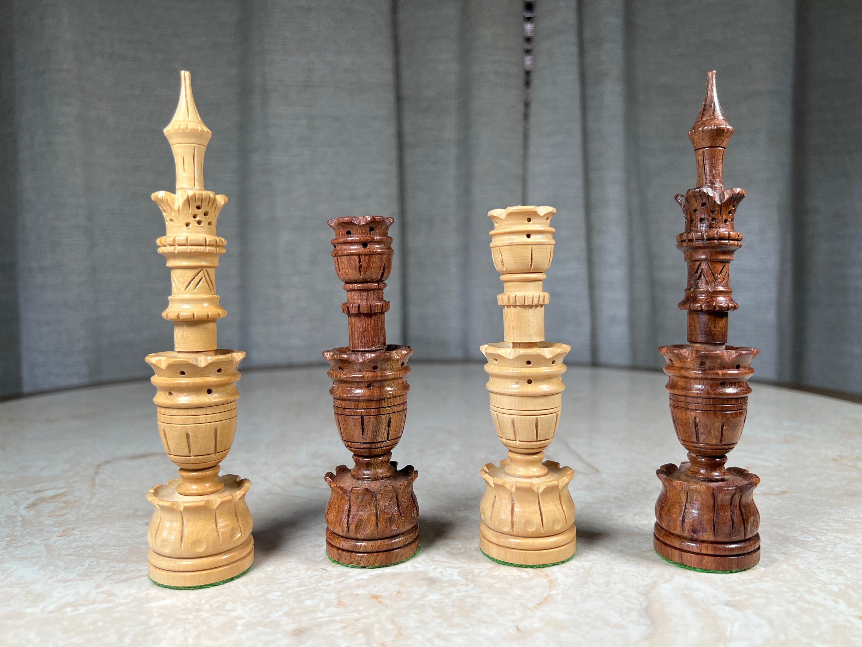Large Handmade Wood Carved Chess Pieces 6.25 Inch King Etsy
