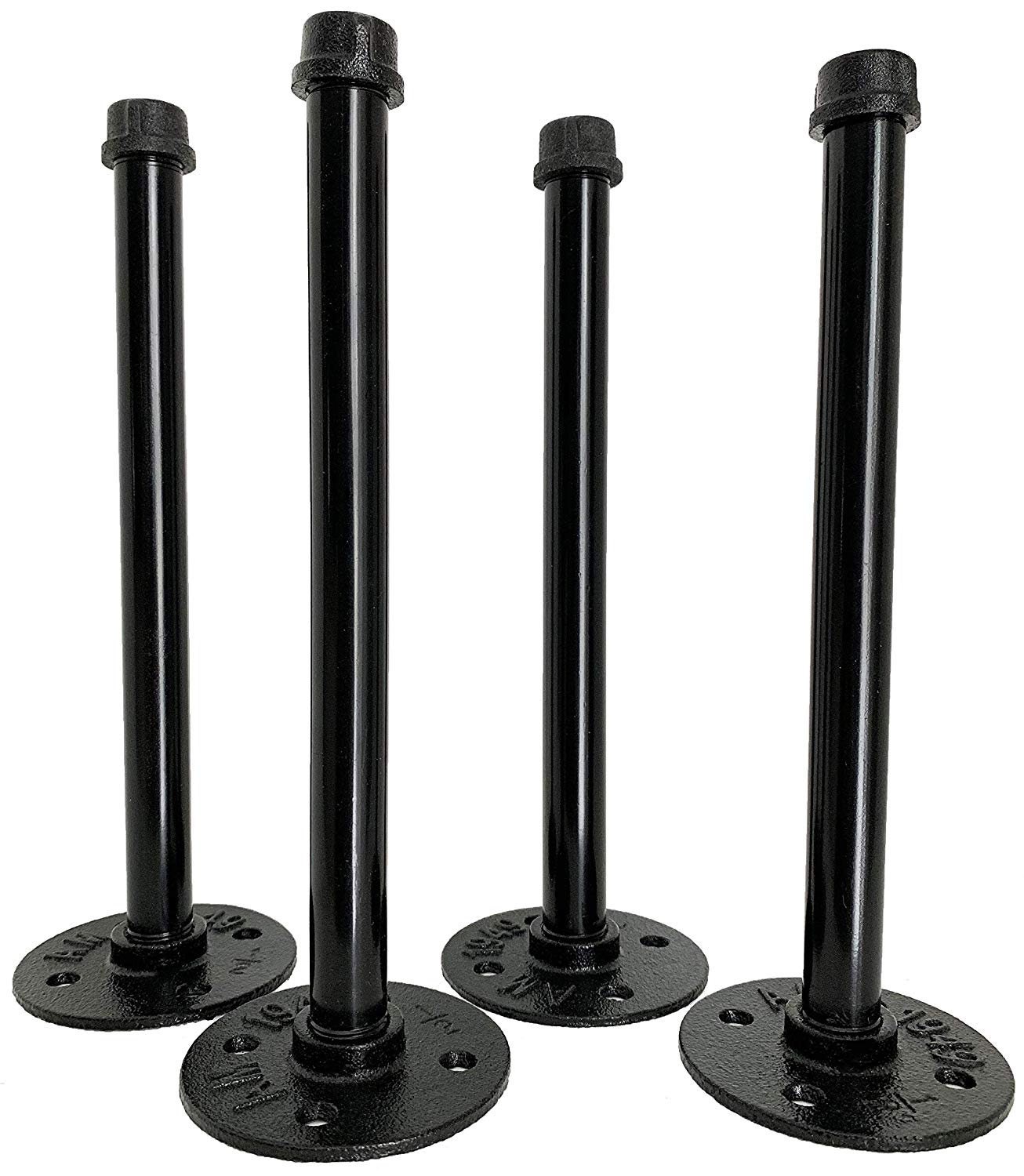 4 Pack 10 Iron Pipe Shelf Mounting Brackets Industrial Black Etsy