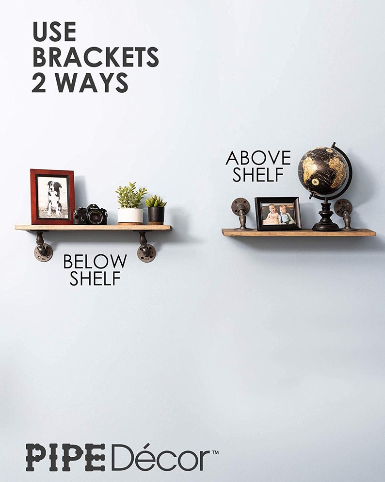 Pipe Shelf Brackets Industrial Angled Bracket for Rustic Etsy