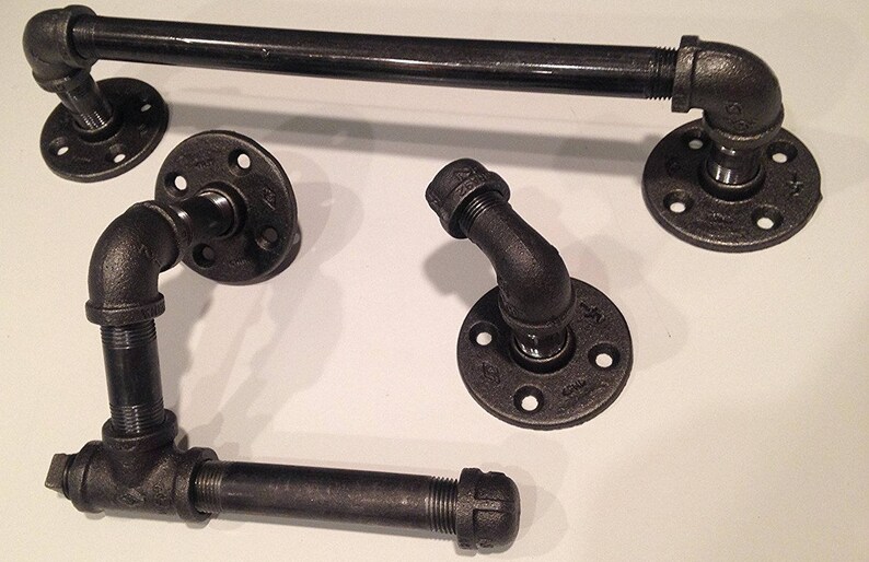 Urban bathroom set of Industrial Iron Pipe come with toilet Etsy