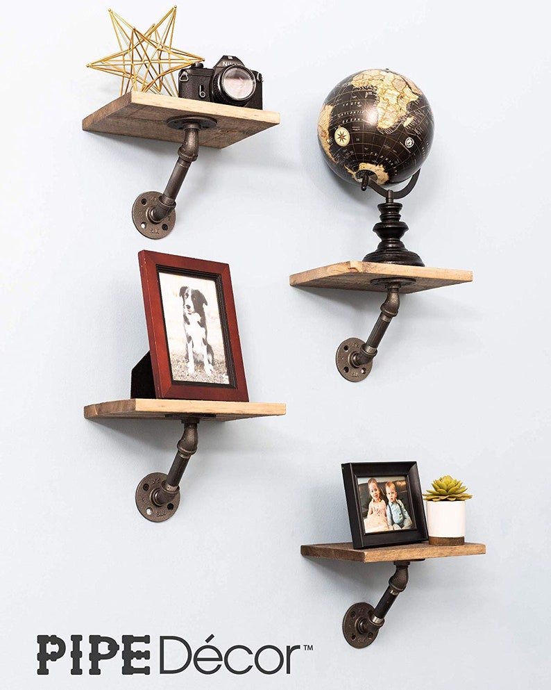 Pipe Shelf Brackets Industrial Angled Bracket for Rustic Etsy