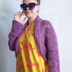 Handgehäkelte Eco Baumwolle Shrug Boho Strand Cover Up