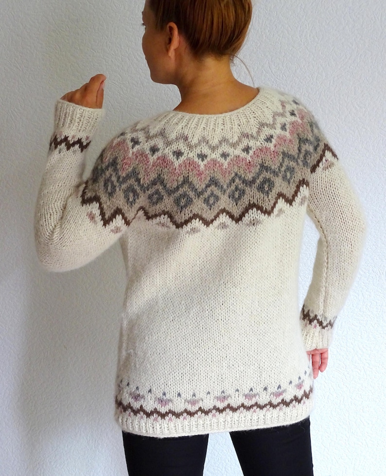 🧶 Features:
Hand-knitted with premium, warm wool
Classic yoke design inspired by traditional Icelandic/Nordic motifs
Super soft and breathable – ideal for layering or wearing solo
Ribbed cuffs, hem, and neckline for comfort and durability
One-of-a-kind craftsmanship – made with care and love
🎁 Perfect as a gift for winter birthdays, holidays, or just because.
🧼 Care: Hand wash cold, lay flat to dry