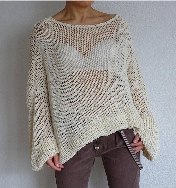 【U LAN】summer see-through belted overfit knitwear Knit Fabric Mohair V-neck Solid See-through Sweater For