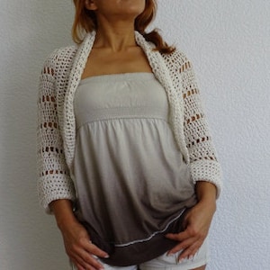 Pink Shrug Hand Knitted Shrug Salmon 