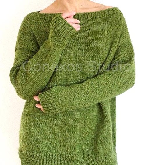 おすすめプライズ｜株式会社タイトー Alpaca Sweater Mix Green Olive Wool Loose Jumper Sweater トップス