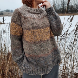 Ready to ship, Hand knitted sweater, Slouchy loose knit jumper, Warm wool sweater, Loose oversized sweater pullover