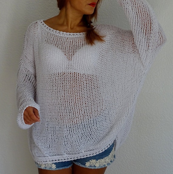 White Bird Loose Knit Sweater Oversized Slouchy Long - Etsy