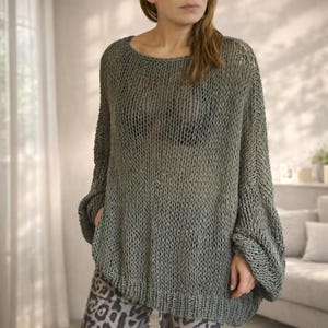 oversized knit sweater bohemian style outfit