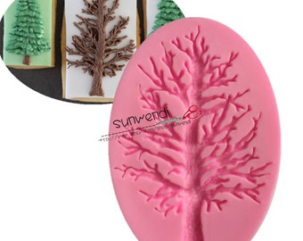 DIY handmade silicone fondant mold tree cake decoration baking tool