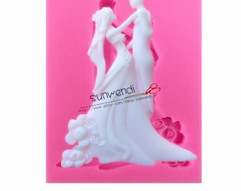 Wedding Groom Bride Dancing Silicone Mold Fondant Chocolate Mold Cake Decorating Baking Tools