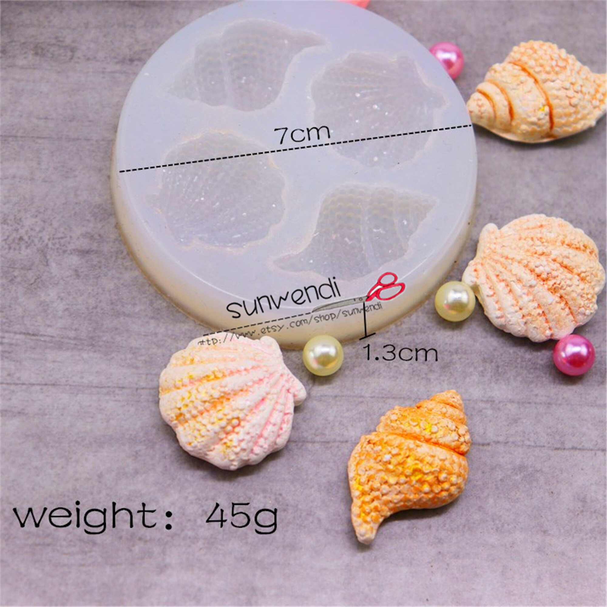 Conch Shell Chocolate Candy Silicone Molds, Seashell Fondant Mini Soap ...