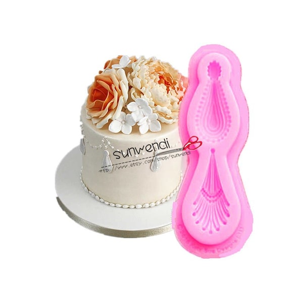 Silicone Lace, Lace Silicone Mold Wedding Cake Decor Tools Impression Gum Pastry Tool Kitchen Tool Paste Baking Mould