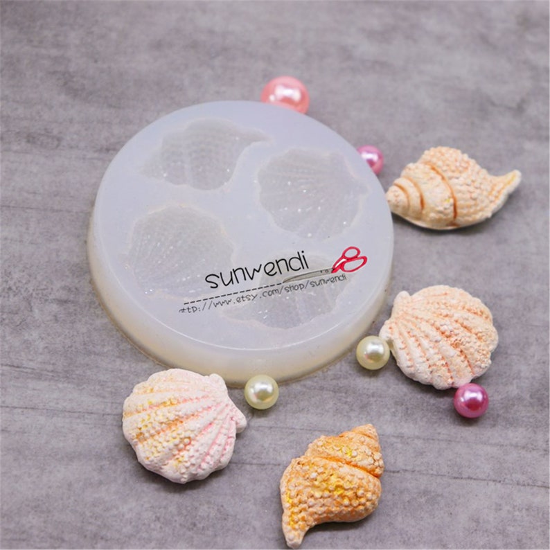 Conch Shell Chocolate Candy Silicone Molds, Seashell Fondant Mini Soap ...