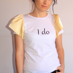 T-shirt chakra du plexus solaire, t-shirt I do Statement, t-shirt de yoga blanc, cadeau pour elle, t-shirt spirituel élégant à la taille pour femme, t-shirt tendance