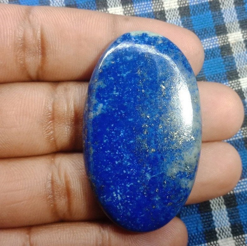 50 X 30 mm#2361 Rare Lapis lazuli cabochon Top quality Loose stone Hand Polish Gemstone 100/% Natural Semi Precious 93 Ct Very !!!