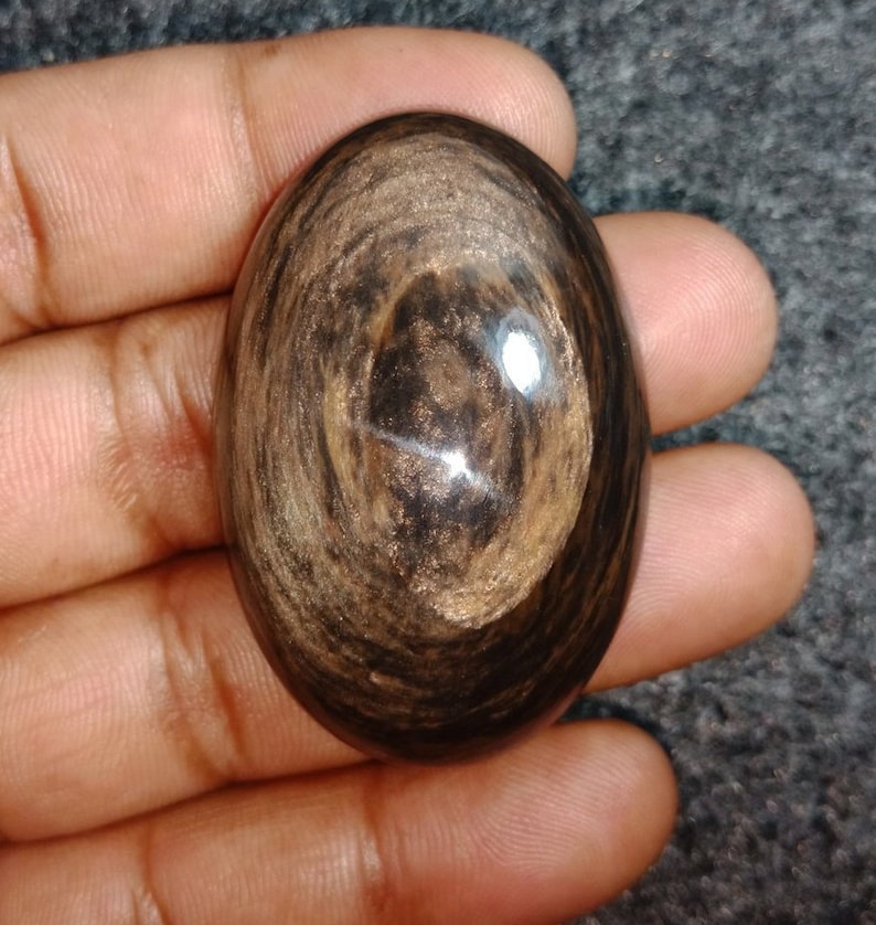 Natural Fire Sheen Obsidian Fire Sheen Obsidian Cabochons Fire Sheen Obsidian Gemstone Fire Sheen Obsidian Loose stone 125 Ct 46X30 mm #3416