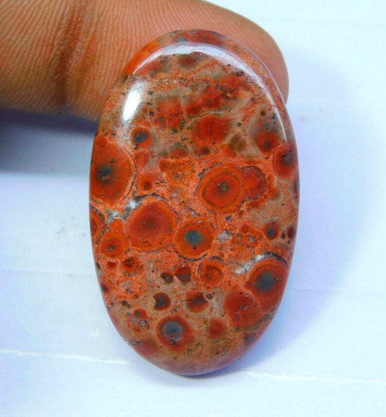 Poppy jasper Cabochons Natural stone { 36 x 21} mm 39 Ct #4648