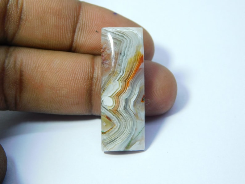 Rare Crazy Lace Agate Cabochon Top Quality Gemstone Hand Polish Loose Stone Semi Precious Stone For Jewelry 22 Ct 33 x 11 #5049 Very !!!