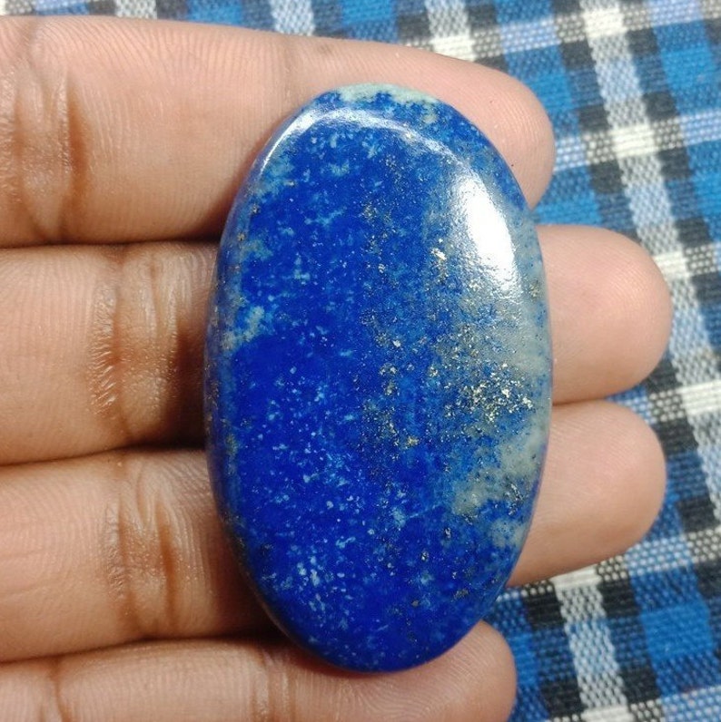 50 X 30 mm#2361 Rare Lapis lazuli cabochon Top quality Loose stone Hand Polish Gemstone 100/% Natural Semi Precious 93 Ct Very !!!