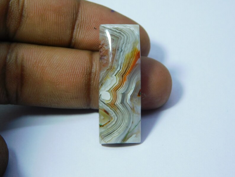Rare Crazy Lace Agate Cabochon Top Quality Gemstone Hand Polish Loose Stone Semi Precious Stone For Jewelry 22 Ct 33 x 11 #5049 Very !!!