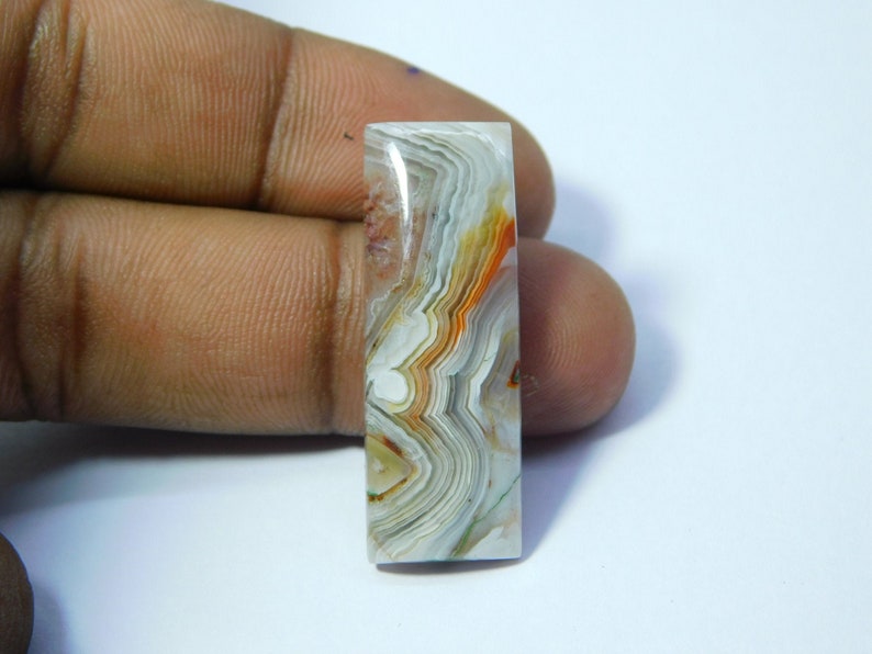 Rare Crazy Lace Agate Cabochon Top Quality Gemstone Hand Polish Loose Stone Semi Precious Stone For Jewelry 22 Ct 33 x 11 #5049 Very !!!