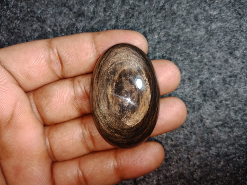 Natural Fire Sheen Obsidian Fire Sheen Obsidian Cabochons Fire Sheen Obsidian Gemstone Fire Sheen Obsidian Loose stone 125 Ct 46X30 mm #3416