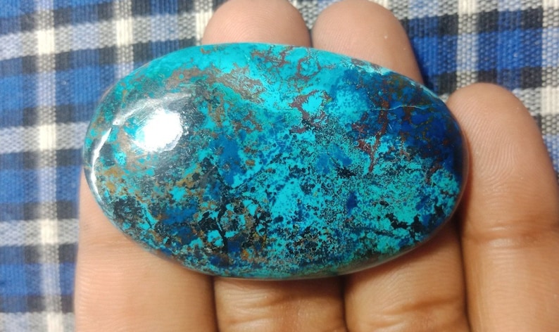 Natural Azurite Cabochon Very Rare High Quality Loose stone Top Quality Gemstone semi Precious stone For Jewelry {49 X 30} mm 134 Ct # 98