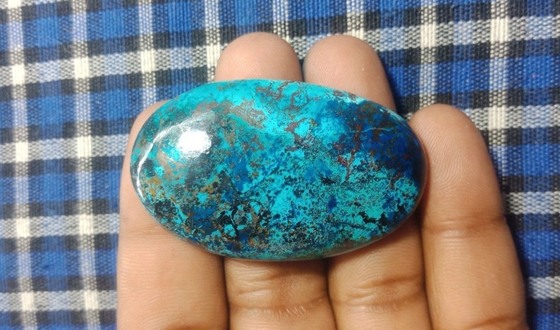 Natural Azurite Cabochon Very Rare High Quality Loose stone Top Quality Gemstone semi Precious stone For Jewelry {49 X 30} mm 134 Ct # 98