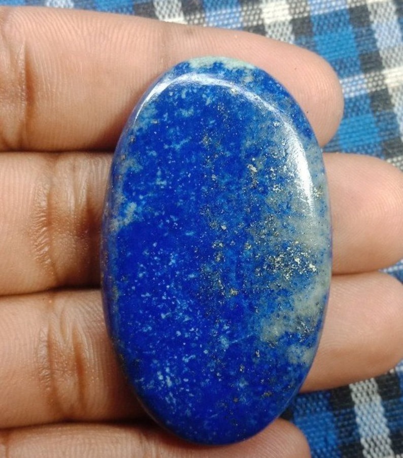 50 X 30 mm#2361 Rare Lapis lazuli cabochon Top quality Loose stone Hand Polish Gemstone 100/% Natural Semi Precious 93 Ct Very !!!