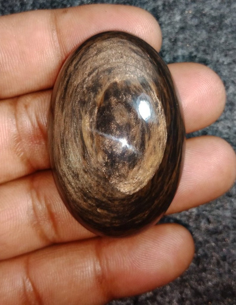 Natural Fire Sheen Obsidian Fire Sheen Obsidian Cabochons Fire Sheen Obsidian Gemstone Fire Sheen Obsidian Loose stone 125 Ct 46X30 mm #3416