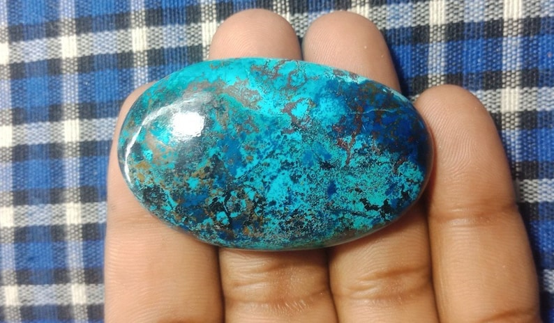 Natural Azurite Cabochon Very Rare High Quality Loose stone Top Quality Gemstone semi Precious stone For Jewelry {49 X 30} mm 134 Ct # 98