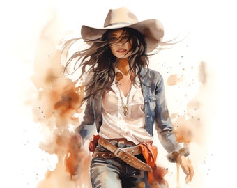 Cowgirl Clipart - 45 High Quality JPGs - Digital Download - Card Making, Mixed Media, Digital Paper Craft