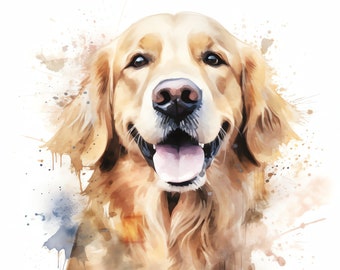 Golden Retriever Clipart - 30 High Quality JPGs - Digital Download - Card Making, Mixed Media, Digital Paper Craft